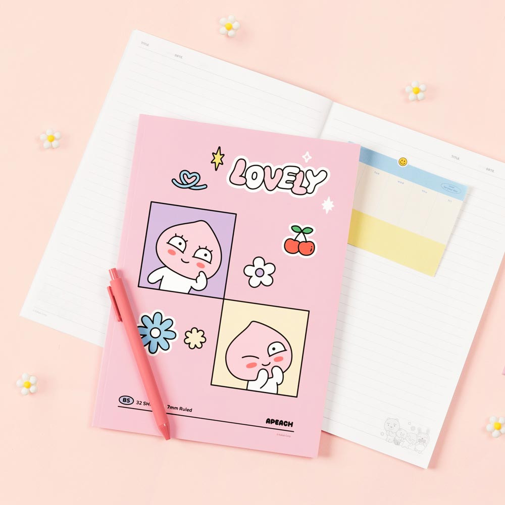 Usage example of Kakao Friends Say Cheese B5 School Lined Notebook Pack